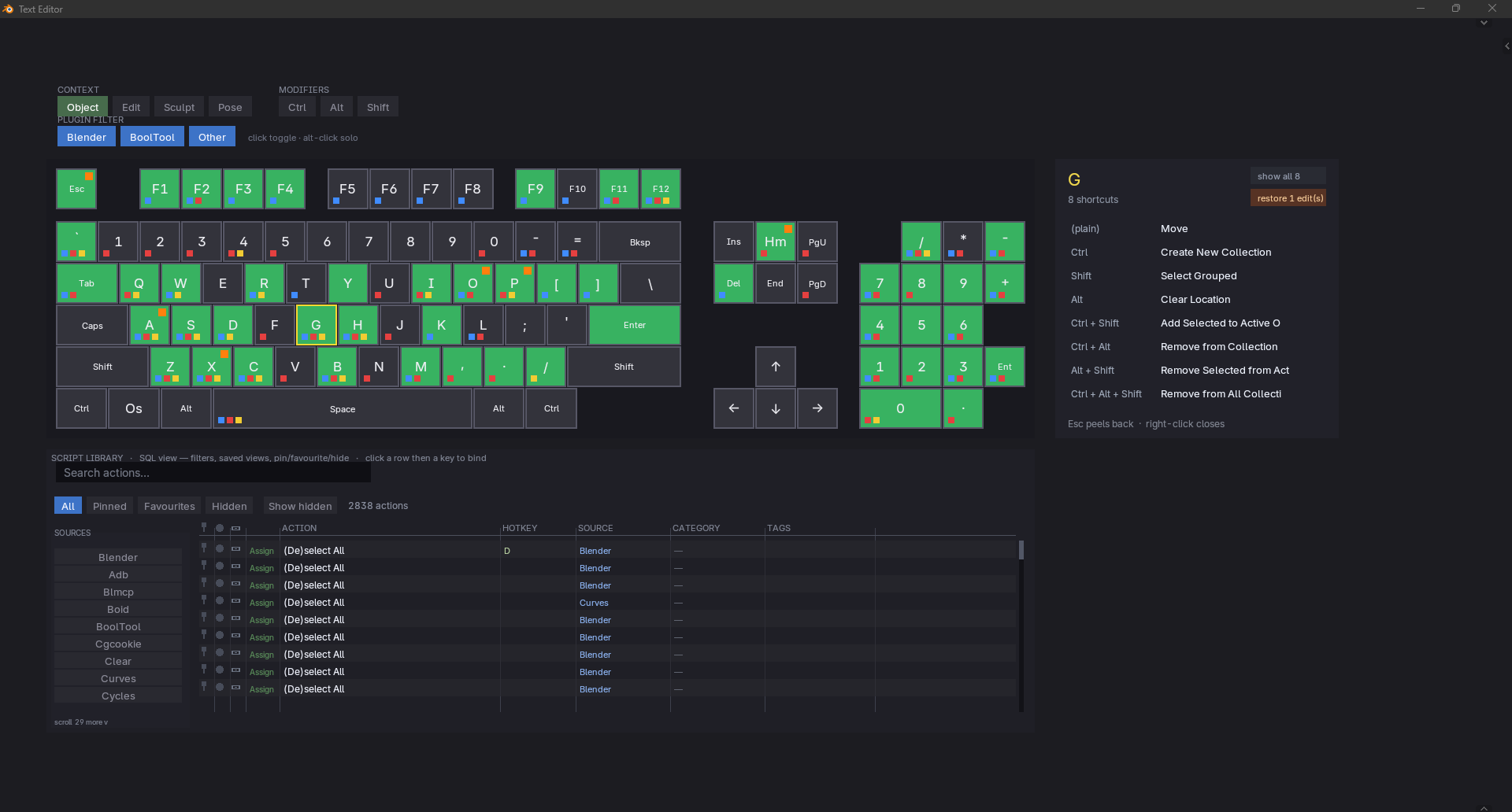 Visual Keyboard Editor — Every shortcut on a key